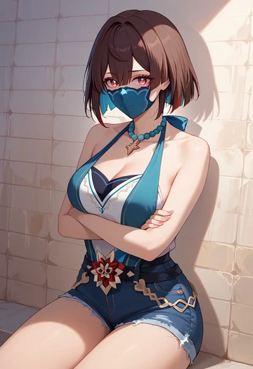 star rail,xueyi,shorts,sexy  - AI generated anime art