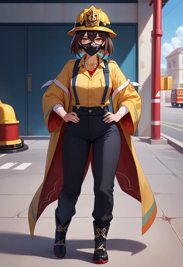 star rail,xueyi,firefighter  - AI generated anime art