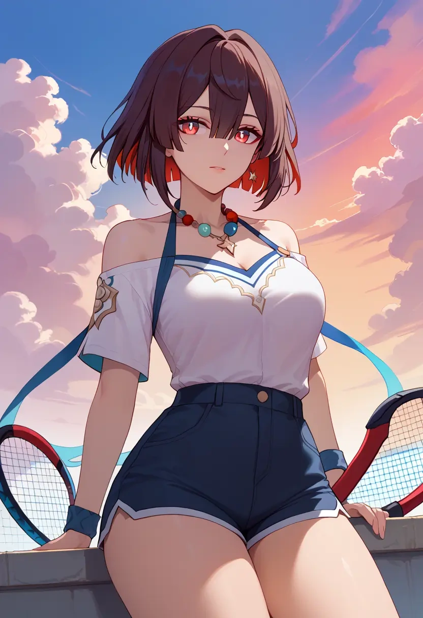 star rail,xueyi,tennis polo,skort  - 