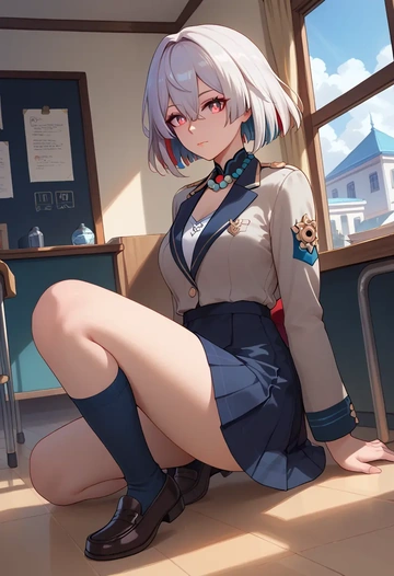 star rail,xueyi,winter,student uniform,blazer  - AI generated anime art