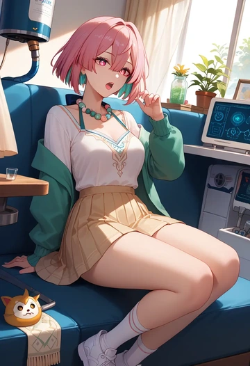 star rail,xueyi,spring,student uniform,knit sweater  - AI generated anime art