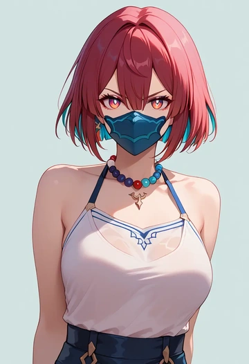 star rail,xueyi,tank top,drawstring pants  - AI generated anime art