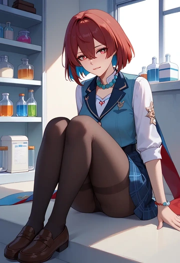 star rail,xueyi,winter,student uniform,vest  - AI generated anime art