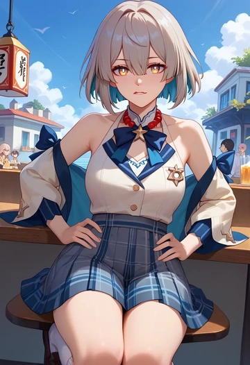 star rail,xueyi,spring,student uniform,blazer  - AI generated anime art