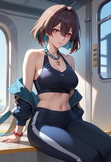 star rail,xueyi,athletic,track suit  - AI generated anime art