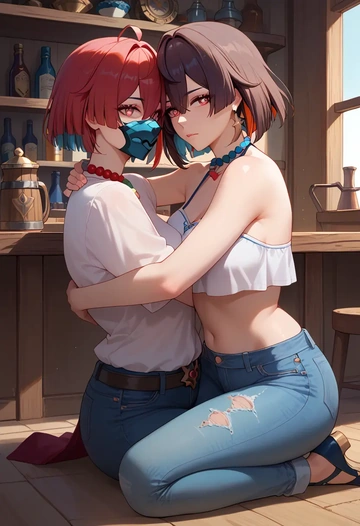 star rail,xueyi,crop top  - AI generated anime art