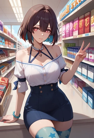 star rail,xueyi,shirt dress,belted,stockings  - AI generated anime art