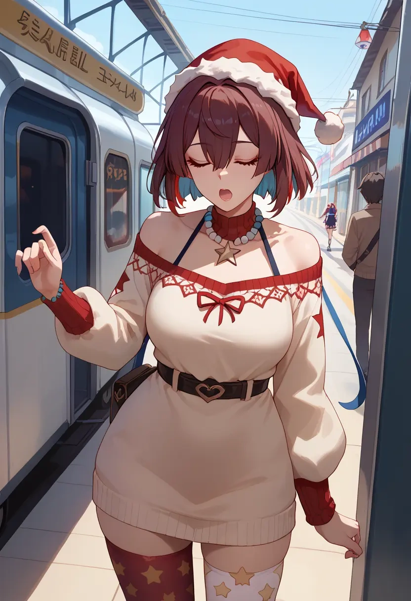 star rail,xueyi,Christmas,sweater dress,stockings  - 