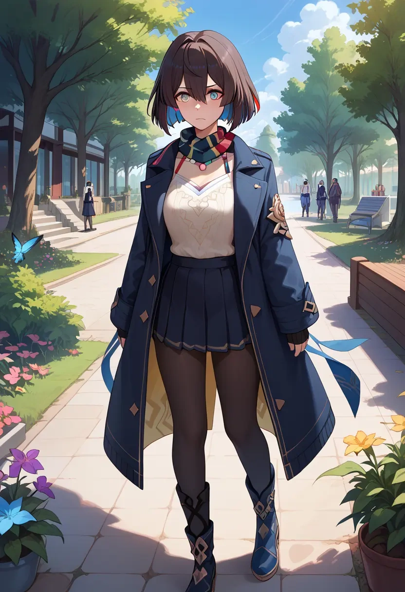 star rail,xueyi,winter,student uniform,puffer coat  - 