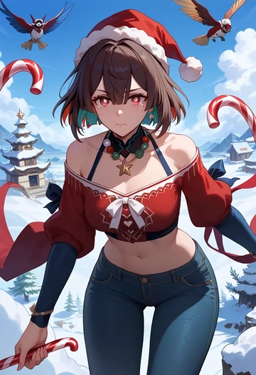 star rail,xueyi,Christmas  - AI generated anime art