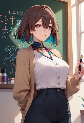 star rail,xueyi,teacher, sweater  - AI generated anime art