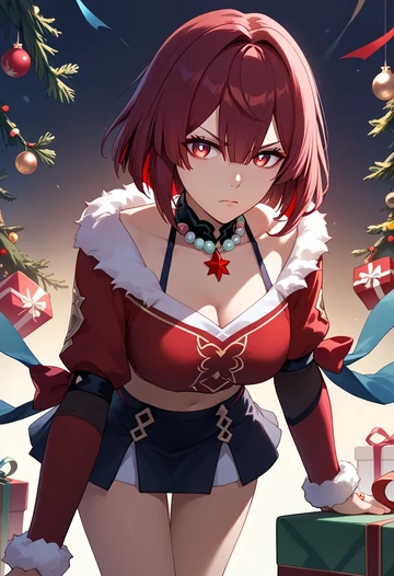 star rail,xueyi,Christmas,skirt  - AI generated anime art