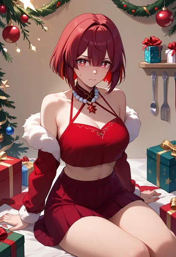 star rail,xueyi,Christmas,skirt  - AI generated anime art