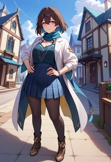 star rail,xueyi,winter,student uniform,down jacket  - AI generated anime art