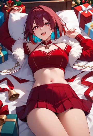 star rail,xueyi,Christmas,skirt  - AI generated anime art