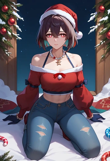 star rail,xueyi,Christmas  - AI generated anime art