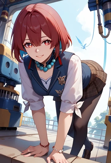 star rail,xueyi,winter,student uniform,vest  - AI generated anime art