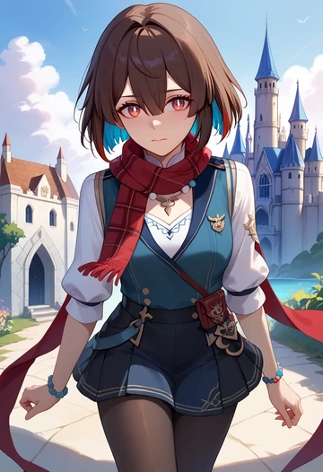 star rail,xueyi,winter,student uniform,vest  - AI generated anime art