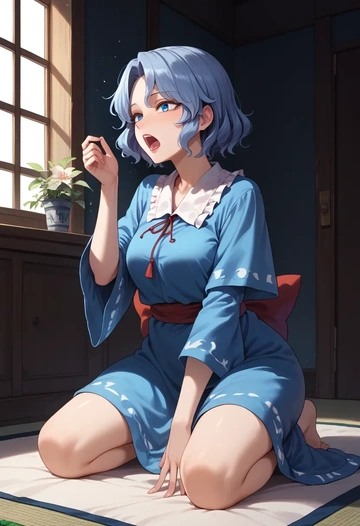 touhou,yagokoro_eirin,pajamas  - AI generated anime art