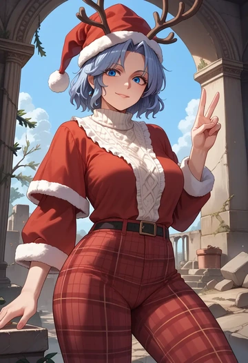 touhou,yagokoro_eirin,Christmas  - AI generated anime art