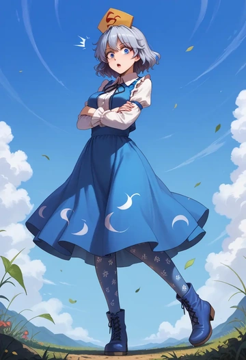 touhou,yagokoro_eirin,shirt dress,belted,stockings  - AI generated anime art