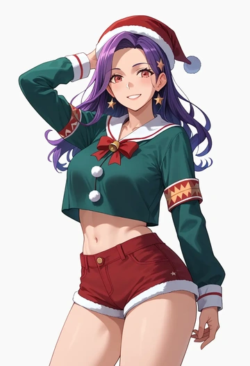 kantai_collection,yahagi_(kancolle),Christmas,red velvet shorts  - AI generated anime art