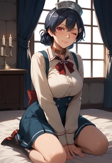 kantai_collection,yahagi_(kancolle),polo shirt,tennis skirt  - AI generated anime art