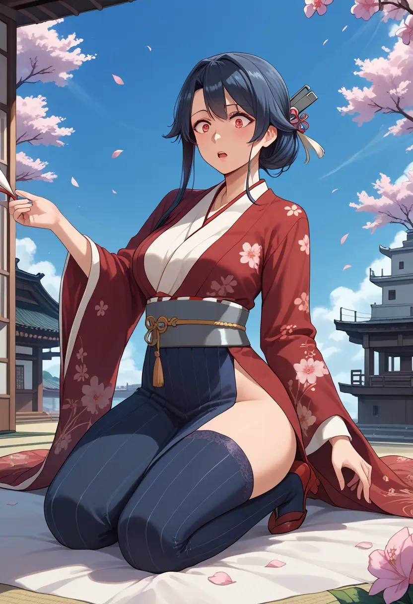 kantai_collection,yahagi_(kancolle),kimono,silk,wide-leg trousers  - 