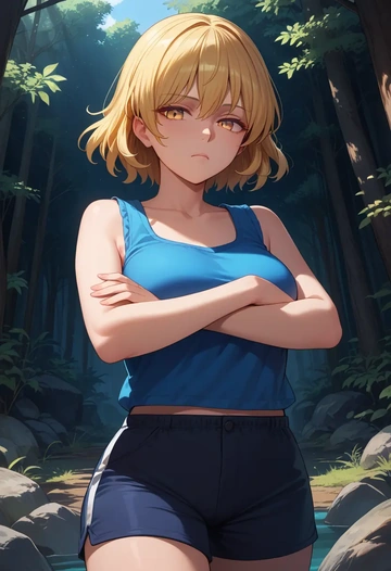 touhou,yakumo_ran,athletic,shorts,sexy  - AI generated anime art