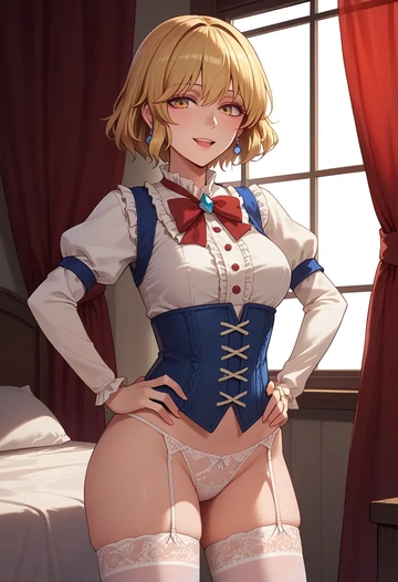 touhou,yakumo_ran,Victorian-era,stockings,sexy  - AI generated anime art