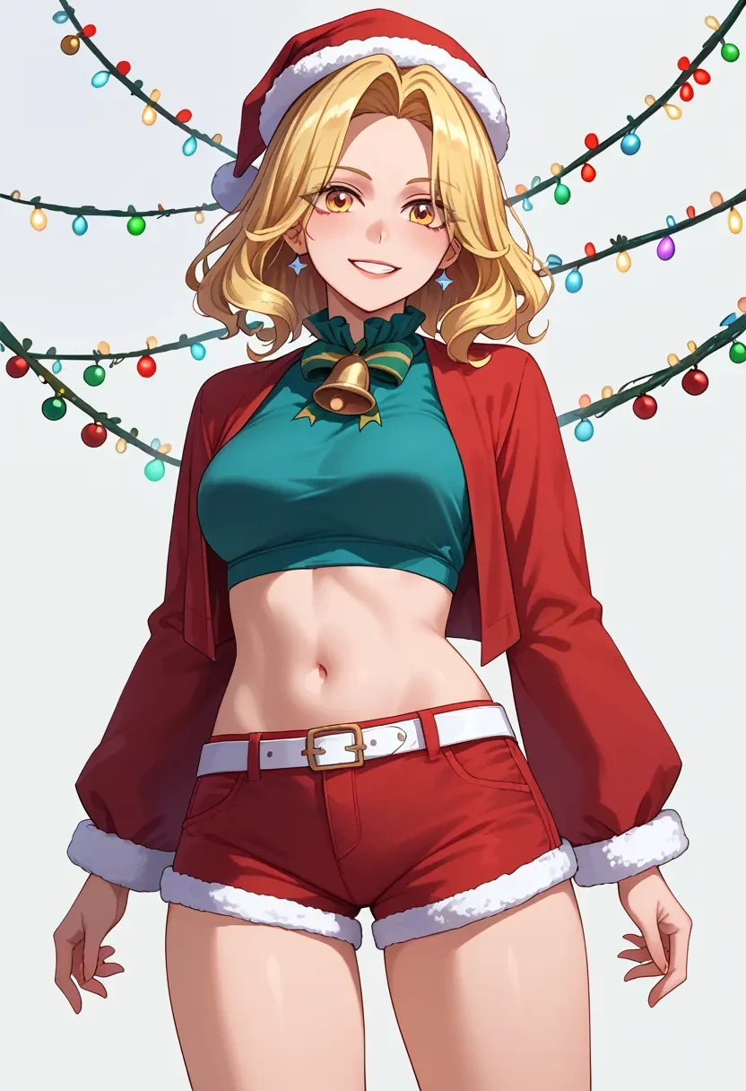 touhou,yakumo_ran,Christmas,red velvet shorts  - 