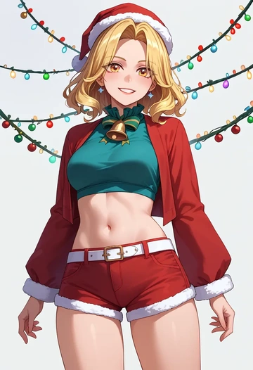 touhou,yakumo_ran,Christmas,red velvet shorts  - AI generated anime art