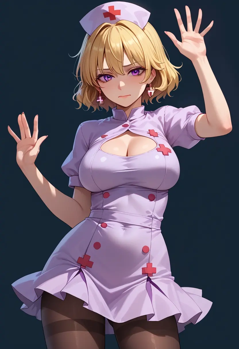 touhou,yakumo_yukari,nurse, pantyhose,mini skirt  - 