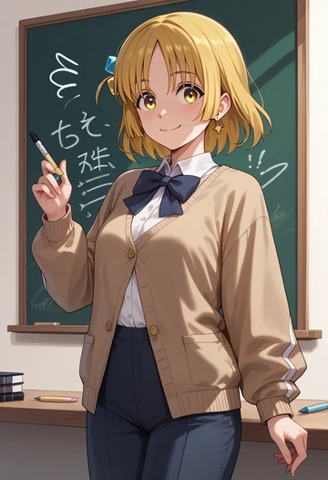 bocchi_the_rock,yamada_ryo,teacher, sweater  - AI generated anime art