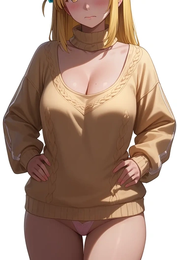 bocchi_the_rock,yamada_ryo,thong,sweater,sexy  - AI generated anime art