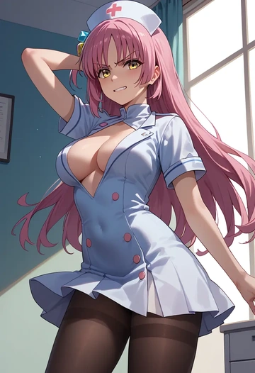 bocchi_the_rock,yamada_ryo,nurse, pantyhose,mini skirt  - AI generated anime art