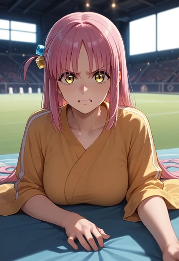 bocchi_the_rock,yamada_ryo,athletic  - AI generated anime art