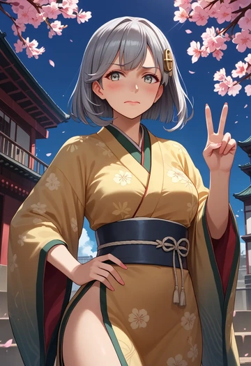 kantai_collection,yamagumo_(kancolle),kimono  - AI generated anime art