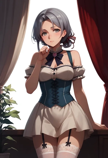 kantai_collection,yamagumo_(kancolle),Victorian-era,stockings,sexy  - AI generated anime art