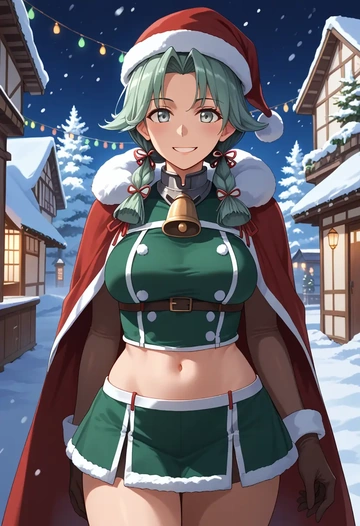 kantai_collection,yamagumo_(kancolle),Christmas,dress  - AI generated anime art