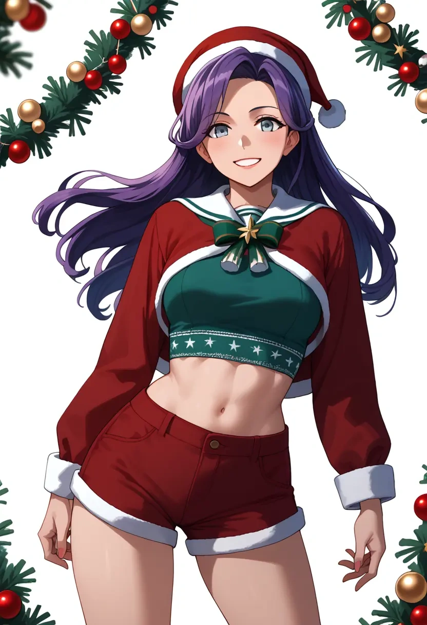 kantai_collection,yamagumo_(kancolle),Christmas,red velvet shorts  - 