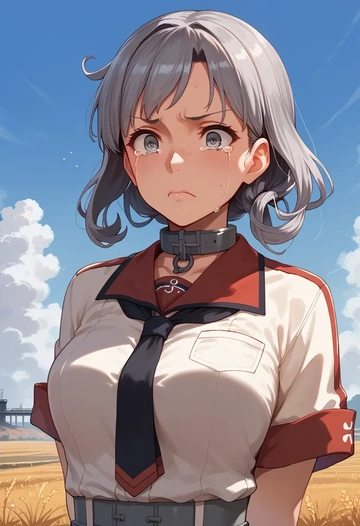 kantai_collection,yamagumo_(kancolle),polo shirt,tennis skirt  - AI generated anime art