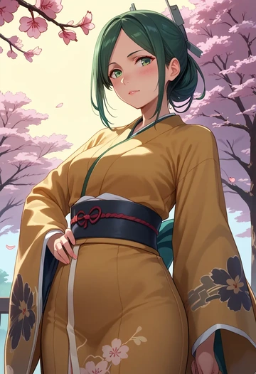 kantai_collection,yamakaze_(kancolle),kimono  - AI generated anime art