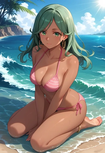 kantai_collection,yamakaze_(kancolle),bikini  - AI generated anime art