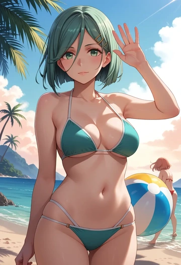 kantai_collection,yamakaze_(kancolle),bikini  - AI generated anime art