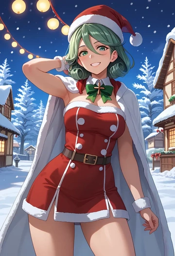 kantai_collection,yamakaze_(kancolle),Christmas,dress  - AI generated anime art