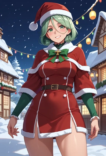 kantai_collection,yamakaze_(kancolle),Christmas,dress  - AI generated anime art