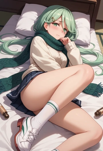 kantai_collection,yamakaze_(kancolle),spring,student uniform,knit sweater  - AI generated anime art