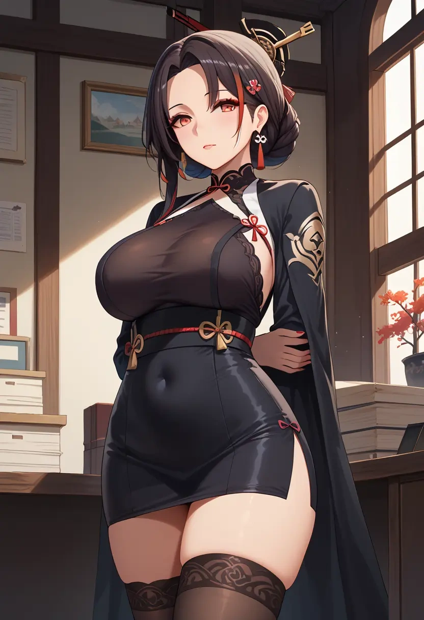 azur_lane,yamashiro_(azur_lane),secretary, stockings  - 