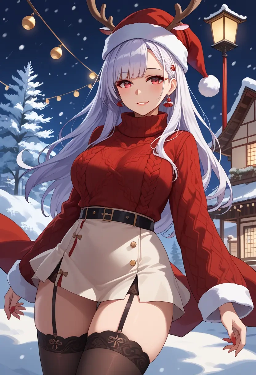 azur_lane,yamashiro_(azur_lane),sweater,stockings,Thigh garters  - 